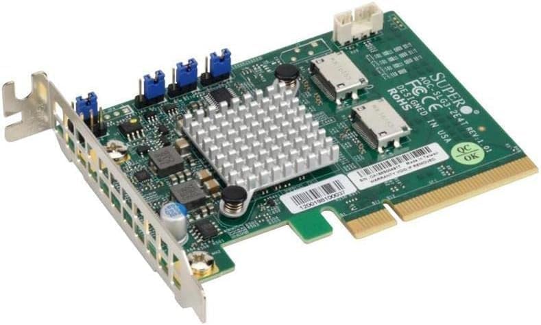AOC-SLG3-2E4T NVMe PCIe Host Bus Adapter - Dual Port PCI-E x16 Gen-3 NVMe Controller